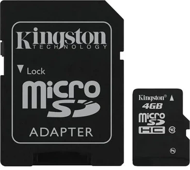 Карта пам'яті MicroSD 4GB Kingston/C10+SD