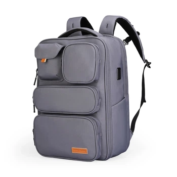 Дорожный рюкзак для ноутбука 17.3" Mark Ryden MR9004 влагозащищенный с ортопедической спинкой и USB-портом (Серый)