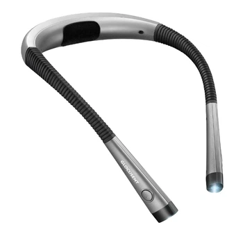Лампа на шею Glocusent Gray для чтения книг, LED фонарь на шею USB-C, 3 режима света, 6 уровней яркости