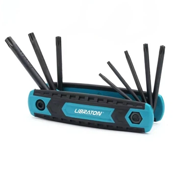 Набір складних ключів-зірочок Libraton Security Torx 8-в-1 T9–T40 складаний, CR-V сталь