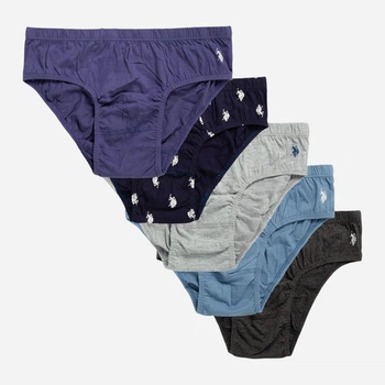 Набір трусів брифів чоловічих бавовняних U.S. Polo Assn 149419158 M 5 шт Холодний мікс (1159865442)