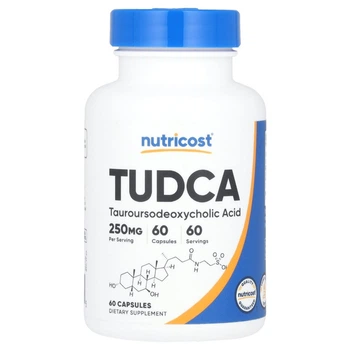 Тауроурсодезоксихолевая кислота, 250 мг, TUDCA, Nutricost, 60 капсул