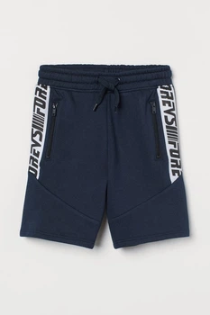 Шорти для хлопчика H&M сині 140 трикотаж з м"яким ворсом всередині з кишенями
