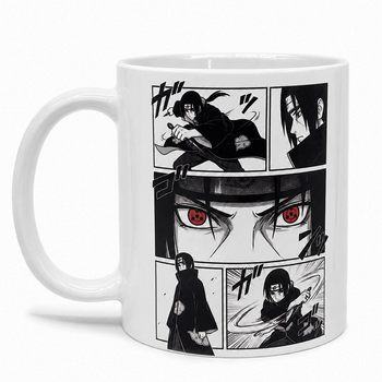 Чашка аниме Итачи Учиха из манги Наруто Naruto 330 мл Белая