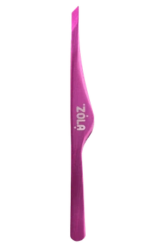 Пінцет професійний для брів Zola Pink, скошений