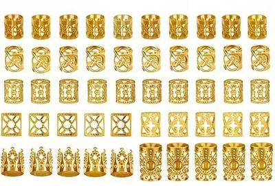 Зажимы кольца для волос 100 единиц Золотистые