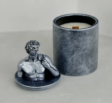 Аромасвічка DAVID AGARWOOD SILVER 100% WOOD WAX 165g 35h Гранд Презент NAC 1109