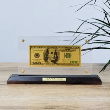 Індивідуальна банкнота 100 USD (долар) із золотим напиленням 28*14*6 см – чудовий сувенір або бізнес-подарунок Гранд Презент ГП60076