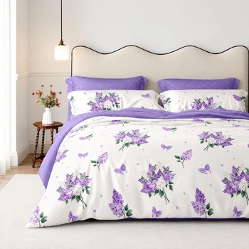 Комплект постельного белья Marcel Евро 200x215 см Сатин (372) Lilac Blossom
