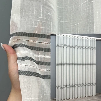 Тюль VR-Textil 2085т Мережка Лен Молочный с серым 400х270 см (42-1295)