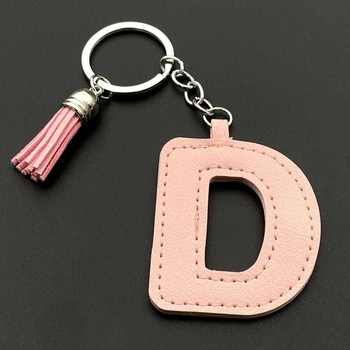 Брелок-буква "D" на сумку, косметичку, пенал розовый