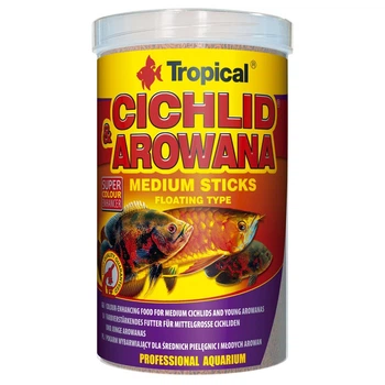 Сухой корм для плотоядных цихлид Tropical Cichlid Arowana Medium Sticks палочки 360 г