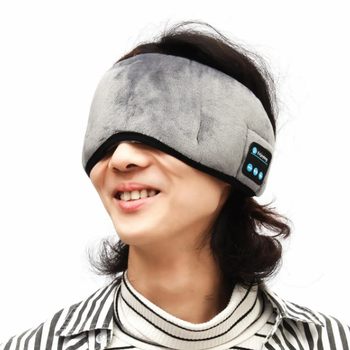 Маска для сна с наушниками Bluetooth MUSIC GOGGLES Повязка на глаза с гарнитурой, серая (2052457)