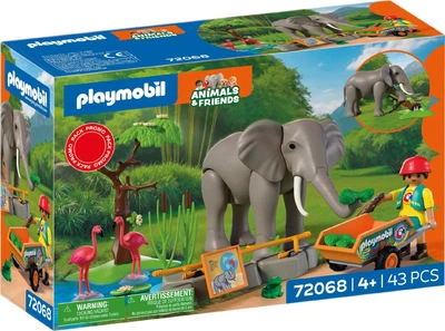 Набір іграшок Playmobil Animal and Friends Слон зі своїм доглядачем 43 деталі 72068 (4008789720689)