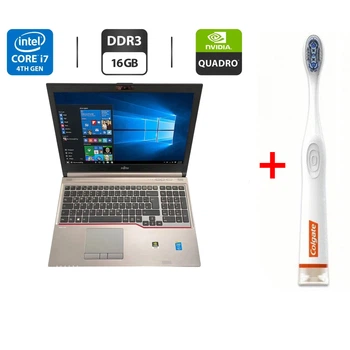 Мобильная рабочая станция Б-класс Fujitsu Celsius H730 / 15.6" (1920x1080) TN / Intel Core i7-4900MQ (4 (8) ядра по 2.8 - 3.8 GHz) / 16 GB DDR3 / 256 GB SSD / nVidia Quadro K2100M, 2 GB GDDR5, 128-bit / WebCam б/у + Подарок Зубная щетка Colgate