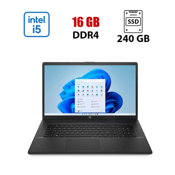 Ноутбук HP 17-cp0617ng / 17.3" (1920x1080) IPS / Intel Core i5-1334U (10 (12) ядер по 3.4 - 4.6 GHz) / 16 GB DDR4 / 240 GB SSD / Intel Iris Xe Graphics / WebCam / Windows 11 б/у