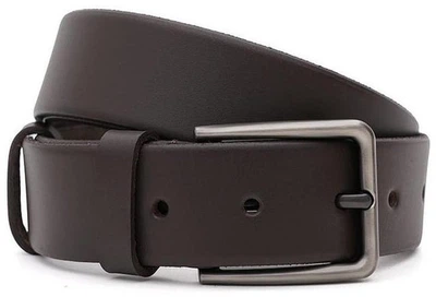Мужской кожаный ремень Borsa Leather коричневый из натуральной кожи классический для брюк и джинсов 115 см 70487