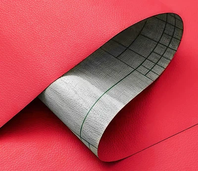 Самоклеящаяся экокожа 1,37x1 м 0,5 мм PVC красная для ремонта мебели и авто