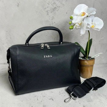 Якісна жіноча сумка стиль Зара, класична сумка Zara чорна