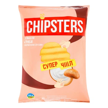 Чіпси Chipster's зі смаком хвилясті "Гриби з вершковим соусом" 95г.