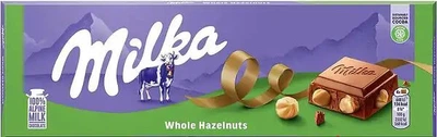 Шоколад Milka Whole Nuts в коробці 250г
