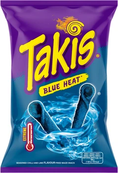 Чипсы Takis Blue Heat со вкусом чили и лайма 100 г (0.1 кг) (8412600049594)