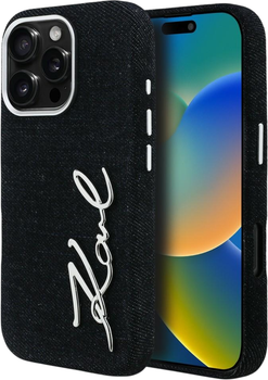Etui plecki Karl Lagerfeld FW Jeans Signature Logo do Apple iPhone 16 Pro Max Black (KLHCP16XPJFMSVK)