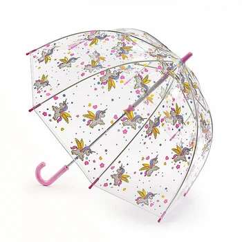 Зонт-трость детский механический Fulton Funbrella-4 C605-039090 Bella The Unicorn Единороги прозрачная