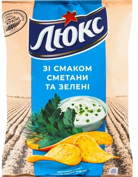 Люкс Чіпси сметана та зелень 125г.
