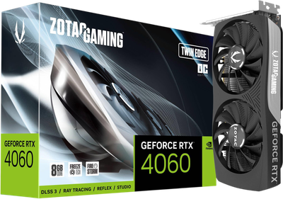 Відеокарта GeForce RTX 4060 8GB Zotac Twin Edge OC (ZT-D40600H-10M) Б/В