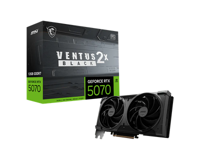Видеокарта GeForce RTX 5070 12GB MSI Ventus 2X OC Black (RTX 5070 12G VENTUS 2X OC BLACK)