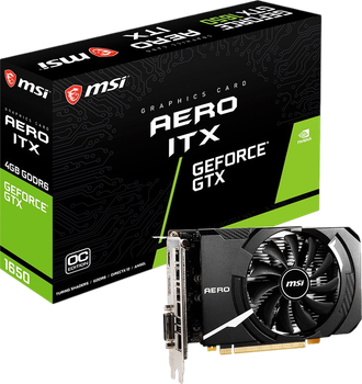 Відеокарта GeForce GTX 1650 4GB MSI Aero ITX D6 OC (GTX 1650 D6 AERO ITX OC) Б/В