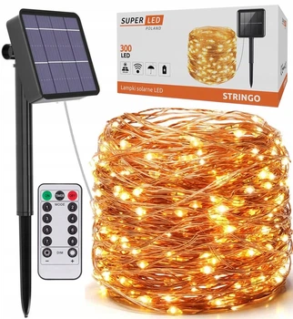 Сонячна гірлянда 32 метри, 300 LED-лампочок, тепле світло, 6Вт, IP44, MasterLED