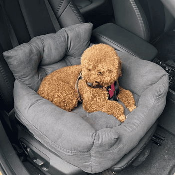 Автомобильное Кресло-переноска для Собак и Кошек NEWPET 2в1 - Премиум Лежанка в Машину с Прочной Фиксацией Ремнями, Страховочным Карабином и Мягкой Ортопедической Подушкой для Мелких и Средних Пород Собак
