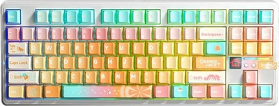 Клавіатура бездротова Aula F87 Pro V2 Kailh Meteor Ice Cream Wireless/Bluetooth/USB Orange Soda (AUF87PV2-OS-KMICS)