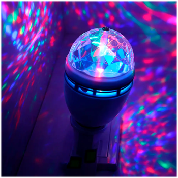 Светодиодная диско-лампа E27 3Вт RGB для дома 1 шт LS-2036