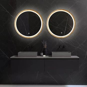 Дзеркало Luxury Wood Perfection Slim з LED підсвіткою, дуб натуральний, сенсорна кнопка-димер, 650х650мм