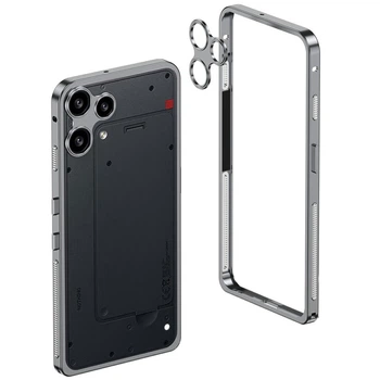 Чехол – бампер Metal Frame для Nothing Phone (3a) Lite с защитной рамкой на камеру gray