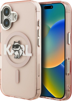 Etui plecki Karl Lagerfeld IML Choupette Sketch Logo MagSafe do Apple iPhone 16 Pink (KLHMP16SHGCHGKBP)