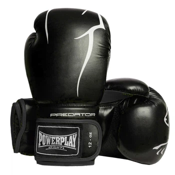 Боксерские перчатки PowerPlay 3018 Jaguar Черные 12 унций