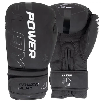 Боксерські рукавиці PowerPlay 3024 Ultra Mat чорні/білі 16 унцій (PP_3024_16oz_Bl/White)