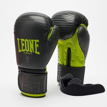 Боксерские перчатки Leone GN313 WAVES Black 14 унций (капу в комплекте)