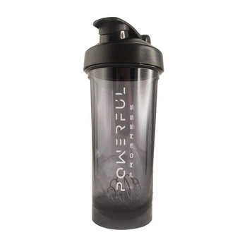 Шейкер Powerful Progress Shaker With Metal Ball 600 мл Черный