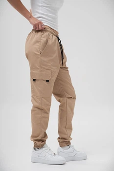 Жіночі Бавовняні Штани Карго Without Reflective M Beige
