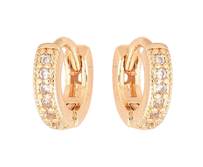 Сережки Xuping з медичного золота Колір 18K колечка «Доріжки кристалів», жіночі або дитячі