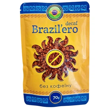 Кава розчинна без кофеїну Brazil'ero Decaf сублімована 70 г