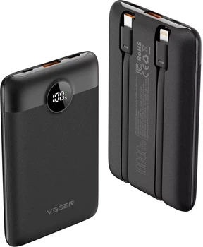 Powerbank Veger C11 10000 mAh PD QC 3.0 22.5W Black (6970453557939)