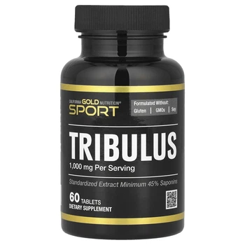 Екстракт трибулуса California Gold Nutrition (Tribulus) 1000 мг 60 таблеток мінімум 45% сапонінів (CGN-00663)