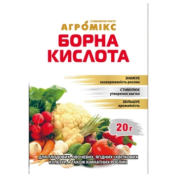 Удобрение для роста растений Агромикс "Борная кислота", 20 г - 716061