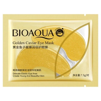 Гидрогелевые патчи под глаза с экстрактом золота и икры Bioaqua Collagen Gold Caviar, 7 г